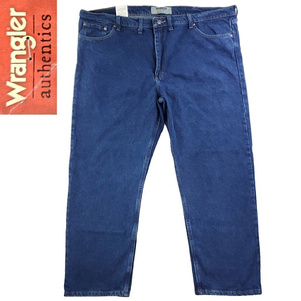Wrangler Authentics Denim Blue Jeans 100% Cotton Men's 46x30 NWT